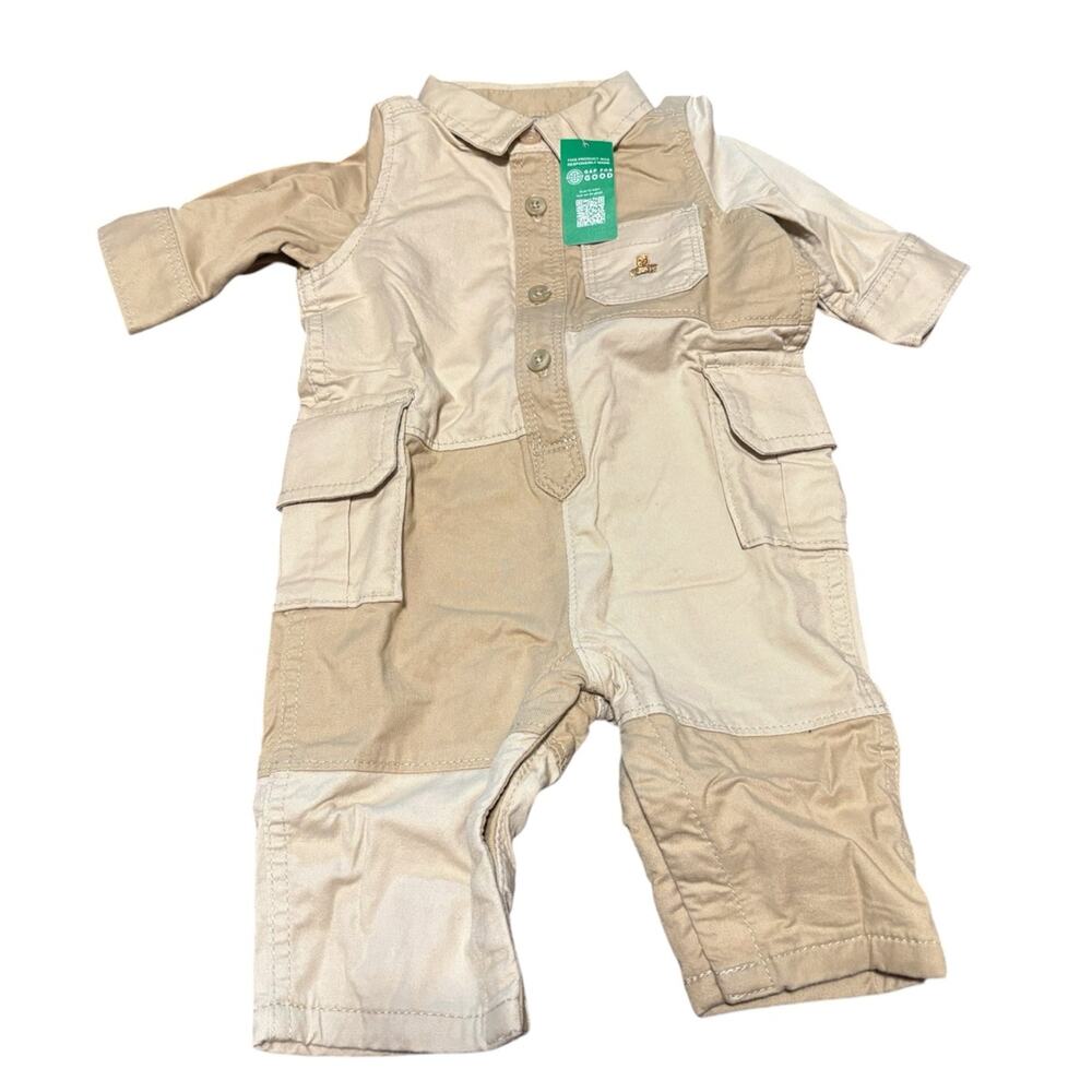 NWT 0-3M Boys Baby Gap Color Block one piece outfit